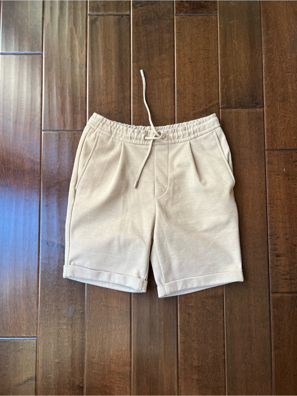 Zara Men's Drawstring Shorts - Cream